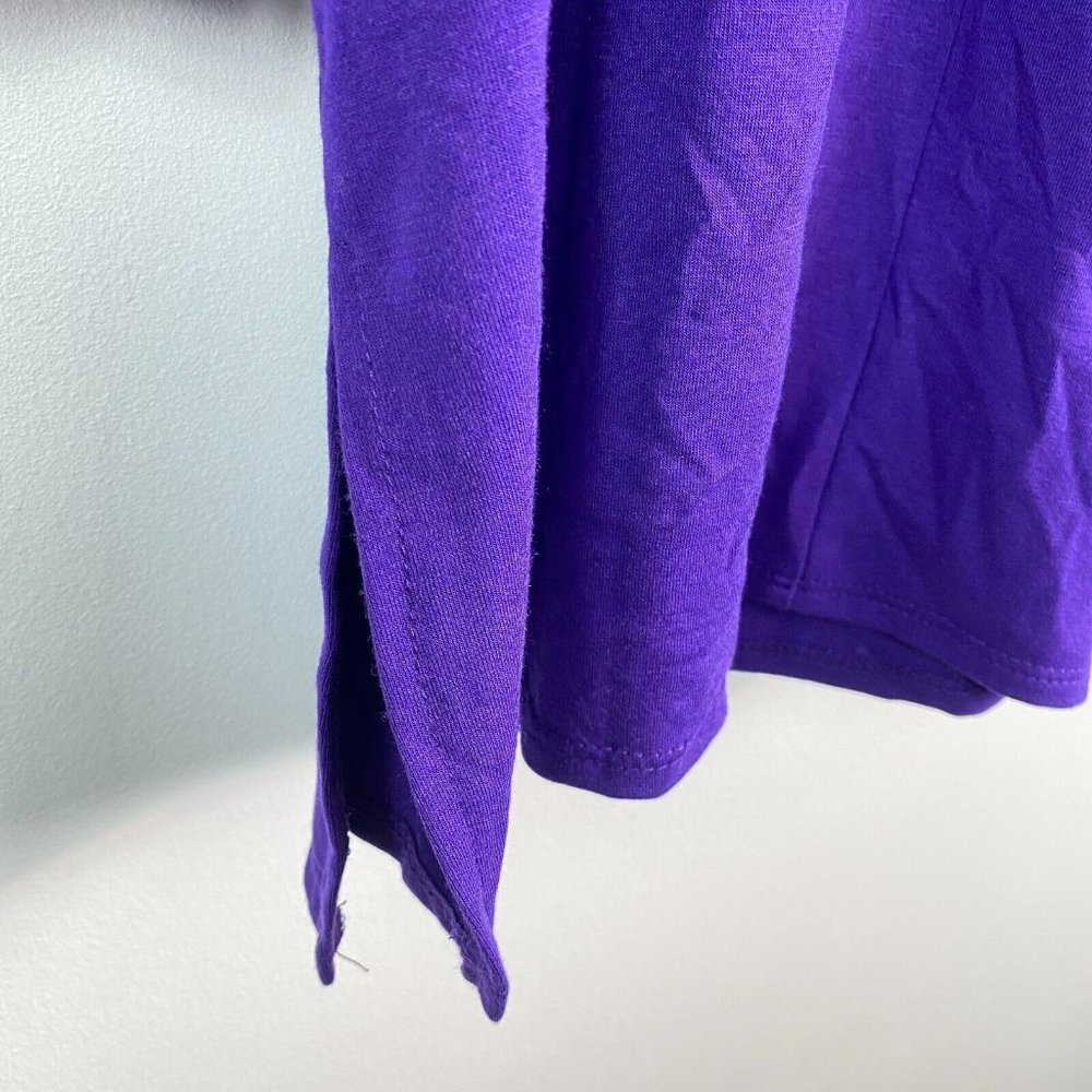 NY Collection Womens Plus 1X Dark Purple 3/4 Sleeve Scarf Tunic Top NWT BL11 - Picture 6 of 7